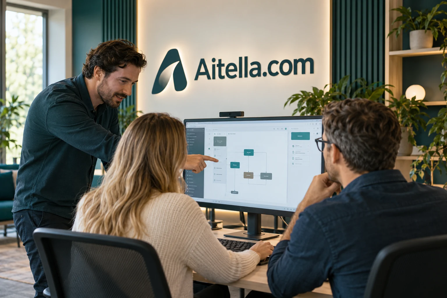 Colleagues working through a practical AI enablement session